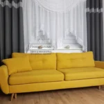 Firana z lambrekinem oraz 15cm gipiurą w kwiaty