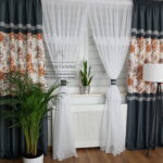 Firana gotowa, komplet dekoracyjny z zasłonami ciemnoszary 250cm