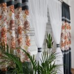 Firana gotowa, komplet dekoracyjny z zasłonami ciemnoszary 250cm