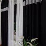 Zasłona gotowa uszyta na taśmie - czarna 250cm x 145cm