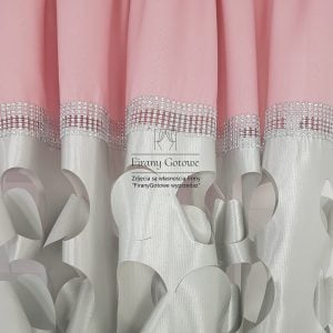 Elegancki zestaw z zasłonami – różowy Firany gotowe wyprzedaż firanygotowe.com