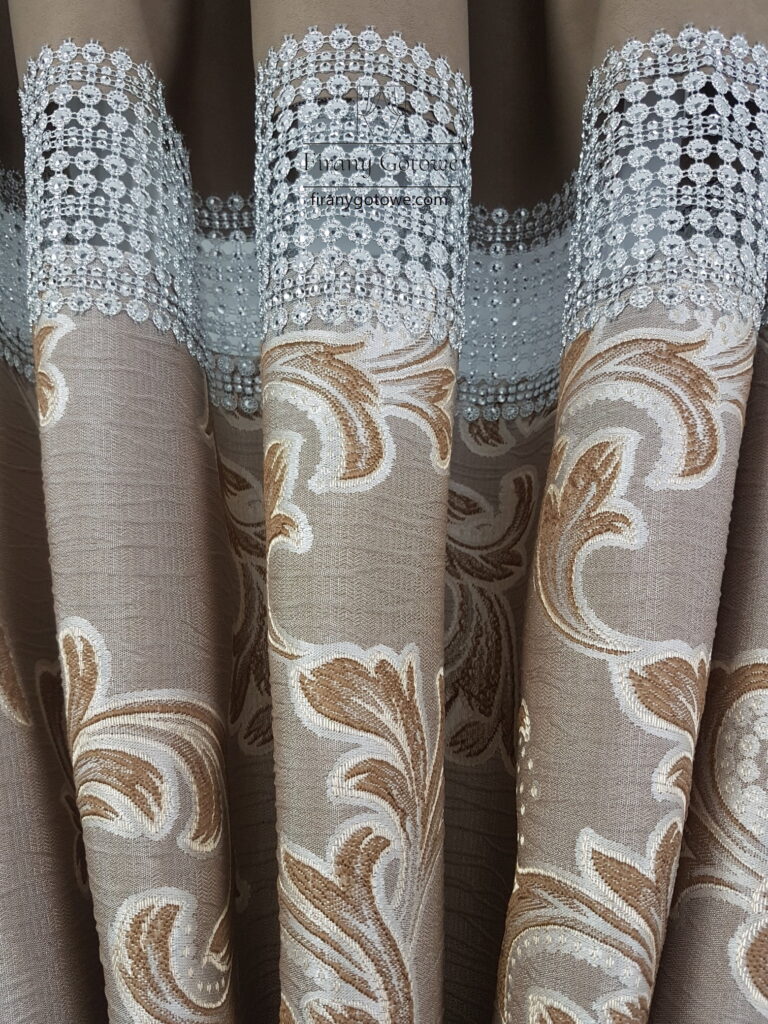 Firanka do salonu - jasnobrązowa