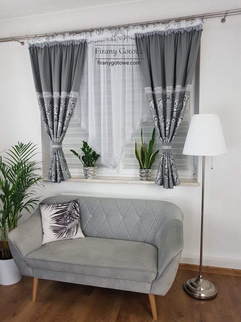 Firana do salonu - szara