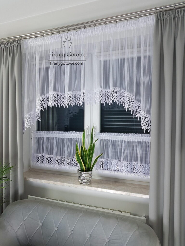 Firanka do kuchni z zazdrostkami-oryginalna siateczka