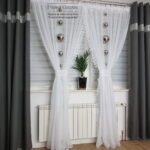 Długa firanka z gipiurą 400/250cm