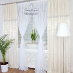 Firanka z zasłonami-komplet ecru