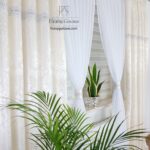 Firanka z zasłonami-komplet ecru