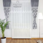 Firanka z falbankami oraz kompletem dwóch zasłon 180cm