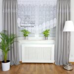 Firanka z markizety 400 x 130 zdobiona falbanką i cyrkoniami