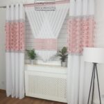 Zasłony ozdobne, wycinane laserowo na przelotkach- różowa