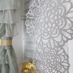 Firanka z falbanami, komplet zasłon oraz panelu- szary