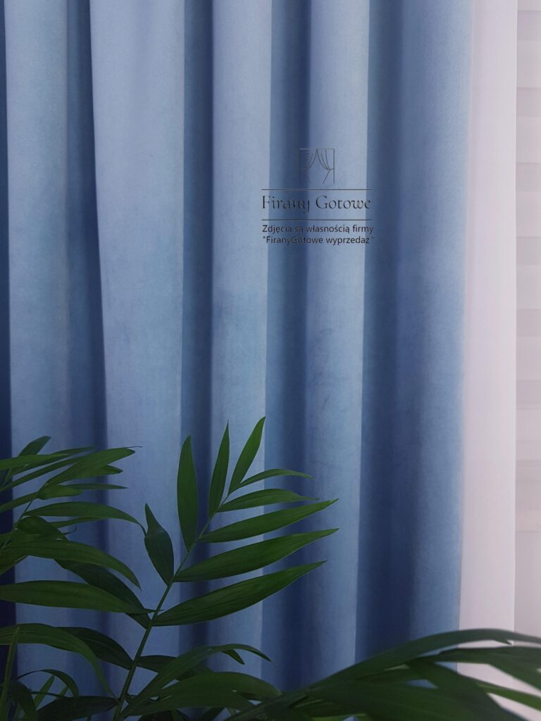Zasłona welurowa - błękit paryski