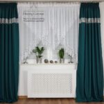 Firanka z woalu zdobiona gipiurą 400/150cm