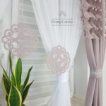 Elegancki zestaw firan i zasłon- wrzosowy