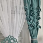 Elegancki zestaw firan i zasłon- pastelowa zieleń