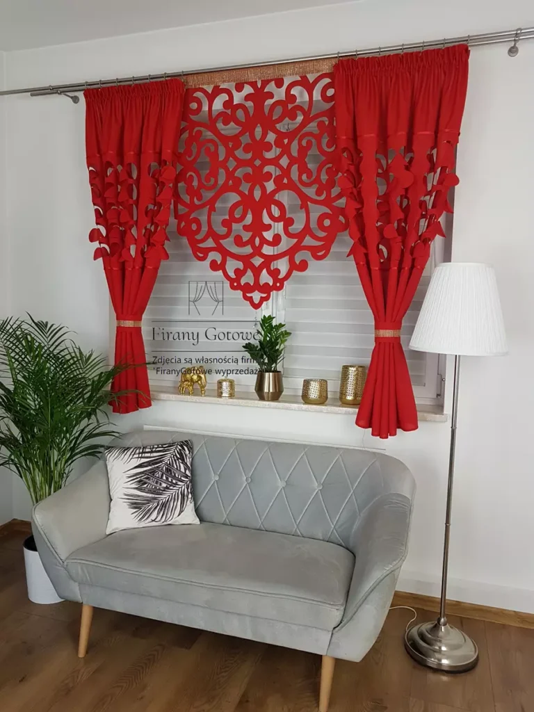 Firana gotowa z panelem, zestaw dekoracyjny