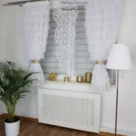 Firanka z falbanami, komplet zasłon oraz panelu