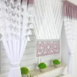 Panel dekoracyjny z zasłonami pastelowy róż