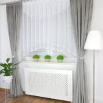 Firana z gipiurą 400 x 160 gipiura w kwiaty