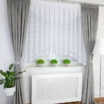 Firana z gipiurą 400 x 160 gipiura w kwiaty