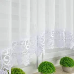 Firana z gipiurą 400 x 160 gipiura w kwiaty