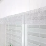 Welurowy panel z koralikami biały 200x160cm