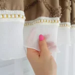 Firana gotowa kokony-brązowa