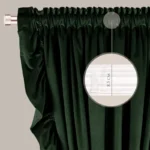 Zasłona welurowa z falbanami- szmaragdowa zieleń
