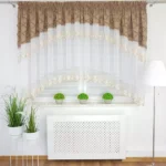 firana gotowa z haftem w stylu boho - brąz