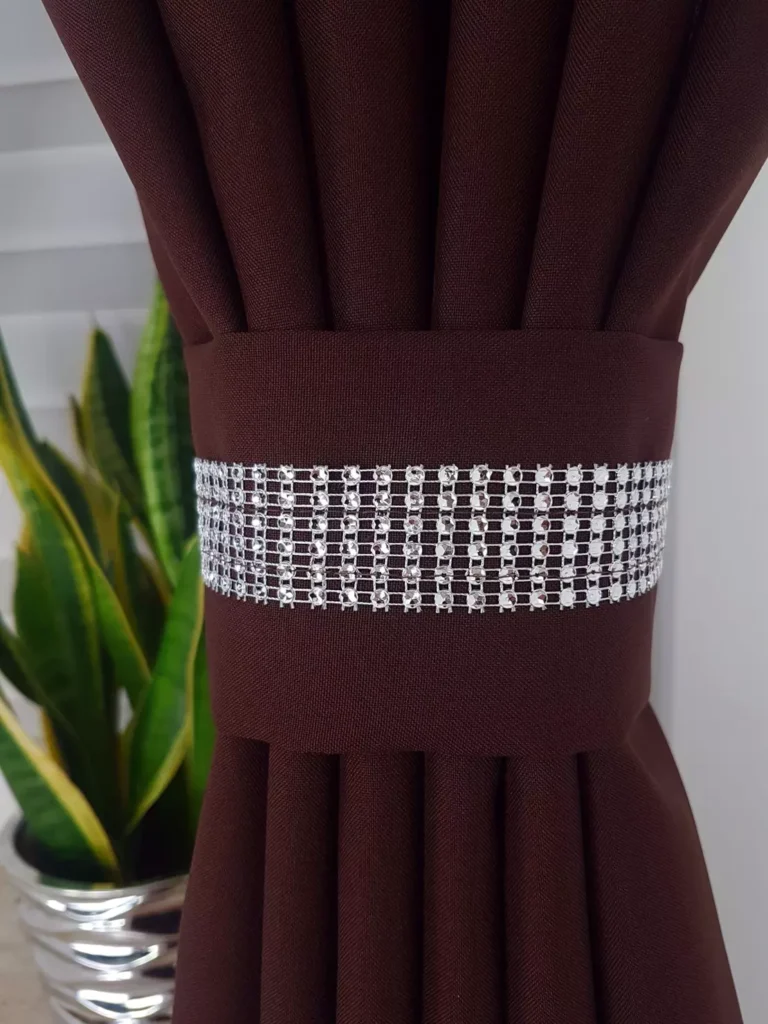 Elegancki zestaw firan i zasłon- brązowy
