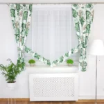 Firana z modnym wzorem monstera