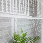 Stylowy panel z koralikami- biały
