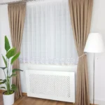 Prosta firana zdobiona 15cm gipiurą szer 300cm