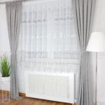Firana z haftem oraz 45cm gipiurą