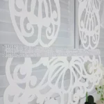 Elegancki zestaw firany oraz panelu ażurowego