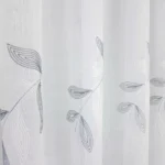 Haftowana firana z gipiurą biało-szara