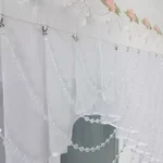 Firana gotowa z gipiurą oraz koralikami, firany do kuchni, firany do salonu