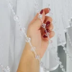 Firana gotowa z gipiurą oraz koralikami, firany do kuchni, firany do salonu