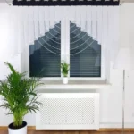 Firana gotowa z gipiurą oraz koralikami, firany do kuchni, firany do salonu, czarna