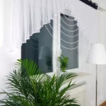 Firana gotowa z gipiurą oraz koralikami, firany do kuchni, firany do salonu, czarna