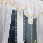 Firana z batystu zdobiona gipiurą, firana do kuchni, firana do salonu