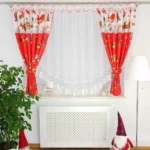 Świąteczny zestaw-firana gotowa z zasłonami