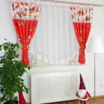Świąteczny zestaw-firana gotowa z zasłonami