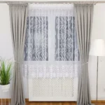 Elegancka firana z haftem oraz gipiurą 400x180cm