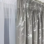 Zasłona welurowa ze wzorem marmurkowym-szara ze srebrnym