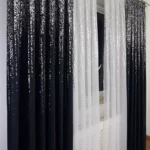 Firana z woalu ze srebrnym wzorem 250cm