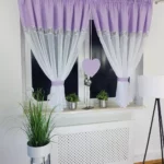 Firanka gotowa z serduszkiem fioletowa