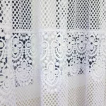 Długa firana z podwójną gipiurą biała 400cm x 250cm
