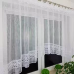 Firana gotowa w łuk z gipiurą 20 cm – biała markizeta 300x120 cm