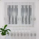 firana z haftem i welurem-szary  400×250 cm